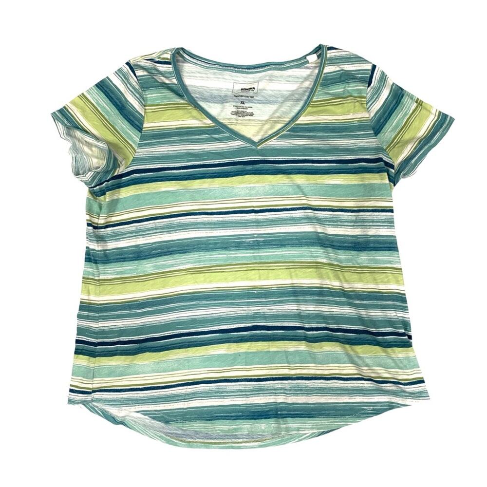 Striped Short Sleeve Casual Tee